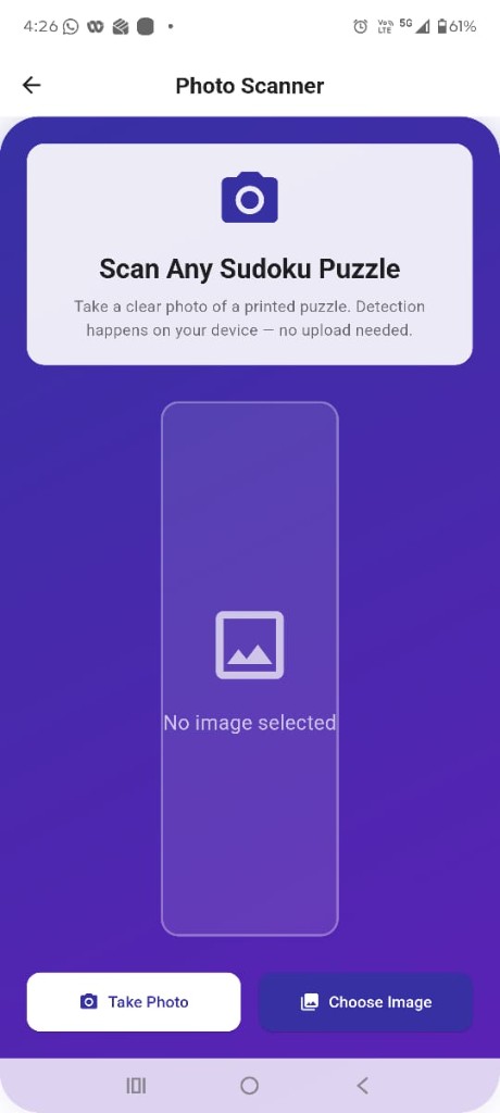 Photo Scanner — scan any sudoku puzzle